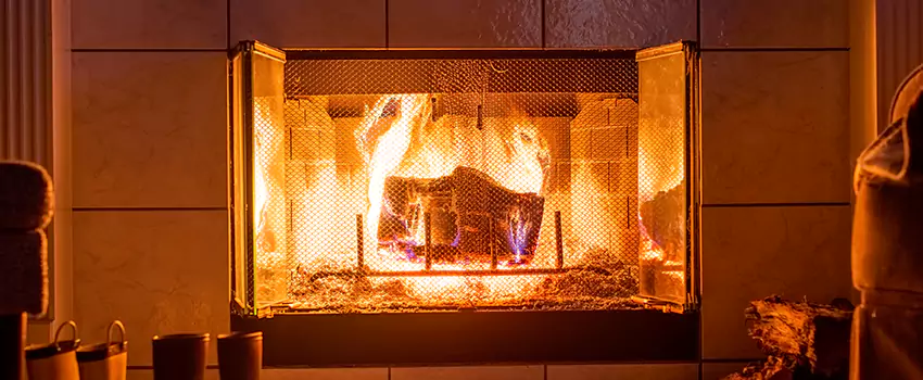 Mendota Hearth Landscape Fireplace Installation in Newark, New Jersey